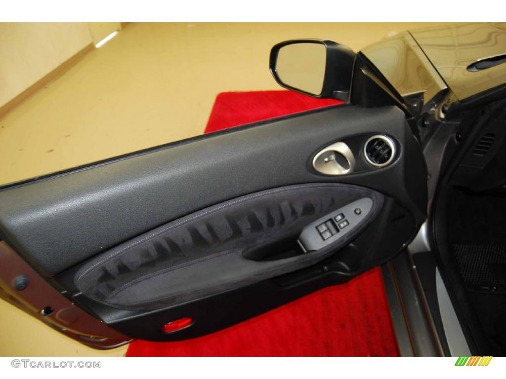 2009 Nissan 370Z Sport Touring Coupe Black Leather Door Panel Photo #49608466