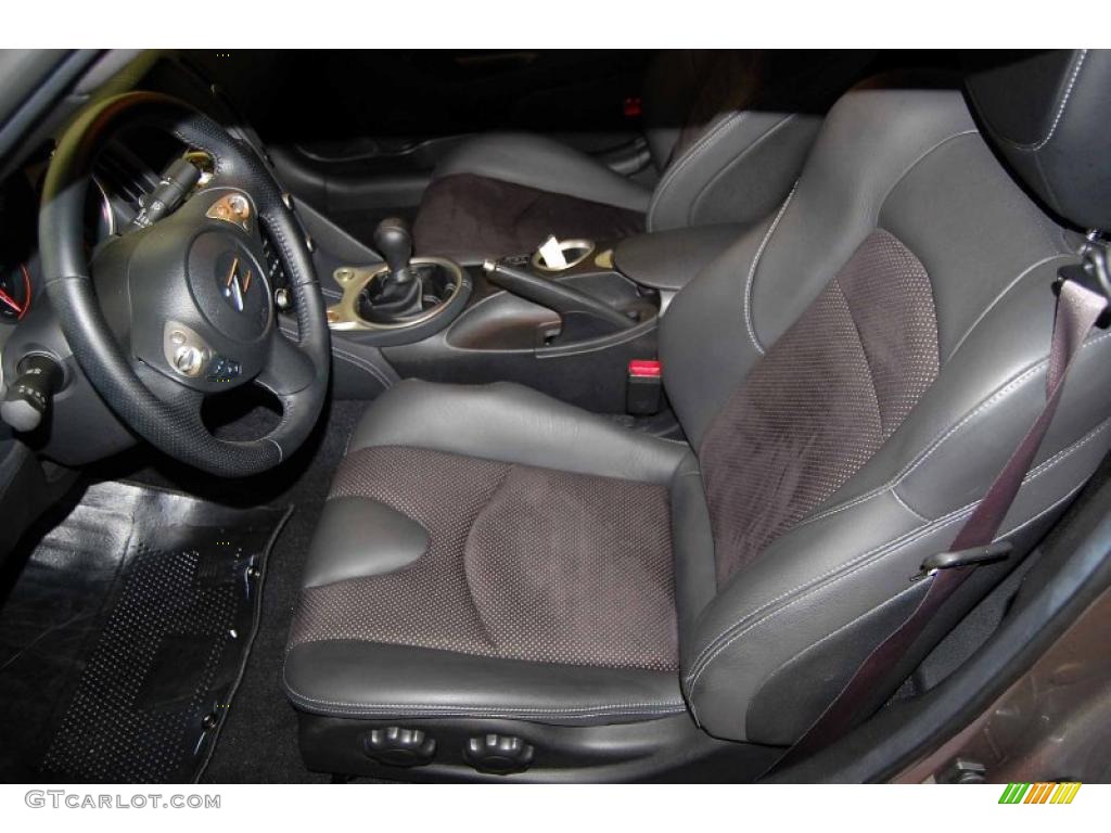 Black Leather Interior 2009 Nissan 370Z Sport Touring Coupe Photo #49608475