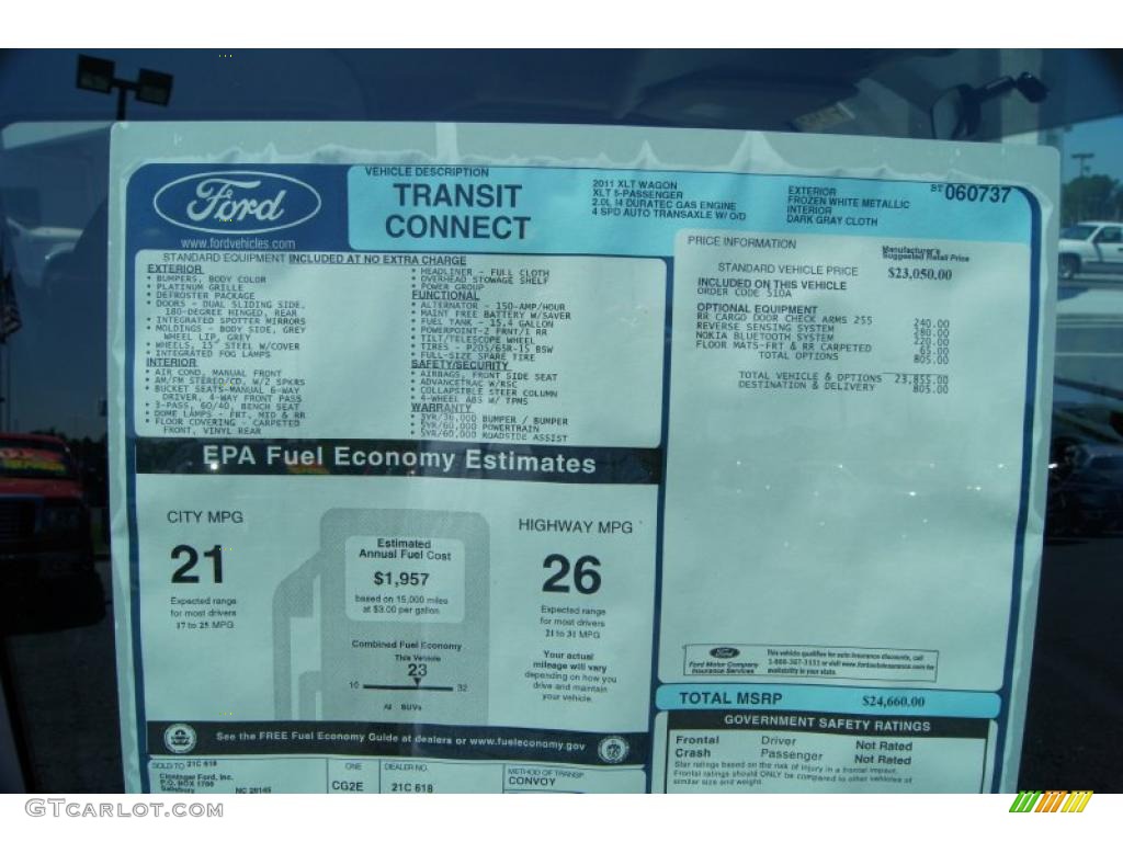 2011 Ford Transit Connect XLT Passenger Wagon Window Sticker Photos