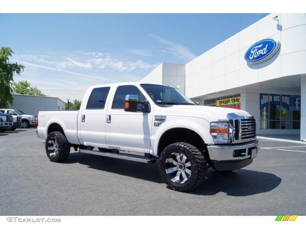 Oxford White 2010 Ford F250 Super Duty Lariat Crew Cab 4x4 Exterior Photo #49610713