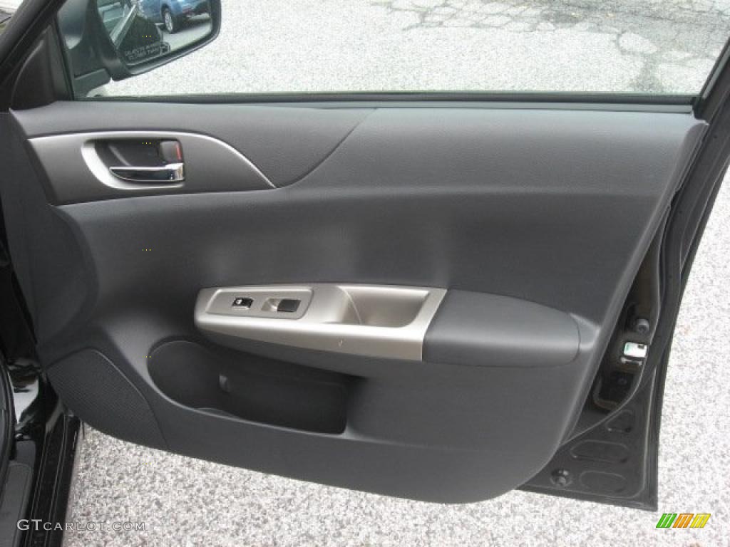 2008 Subaru Impreza WRX Sedan Carbon Black Door Panel Photo #49612780
