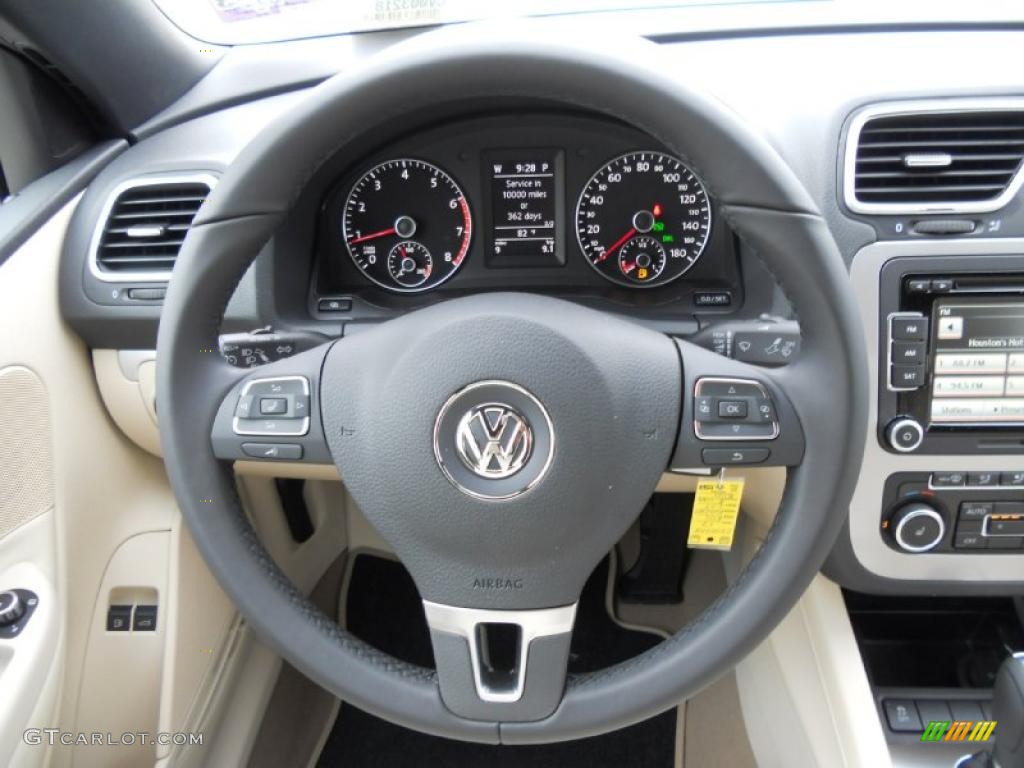 2012 Volkswagen Eos Komfort Cornsilk Beige Steering Wheel Photo #49613377