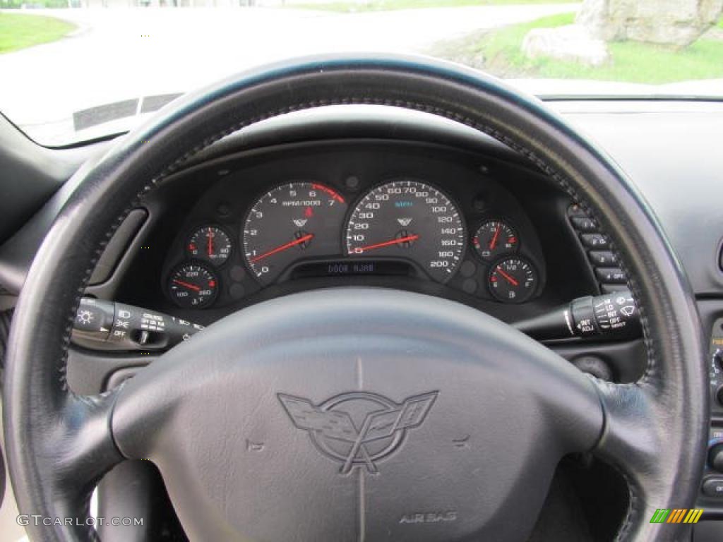 2001 Chevrolet Corvette Convertible Black Steering Wheel Photo #49613443