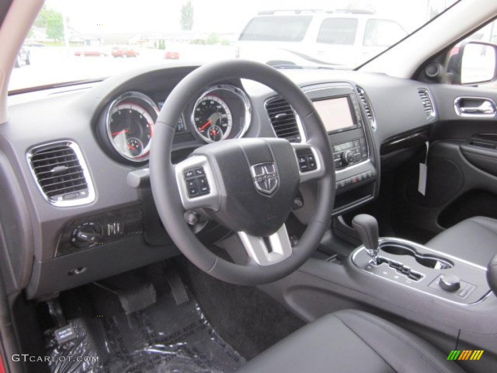 Black Interior 2011 Dodge Durango Crew Lux 4x4 Photo #49613845