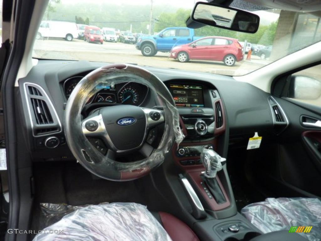 Tuscany Red Leather Interior 2012 Ford Focus Titanium 5-Door Photo #49619269