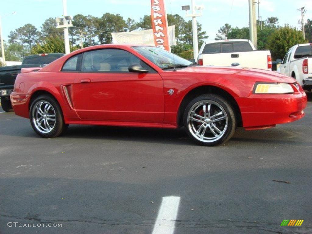 1999 Mustang V6 Coupe - Rio Red / Light Graphite photo #2