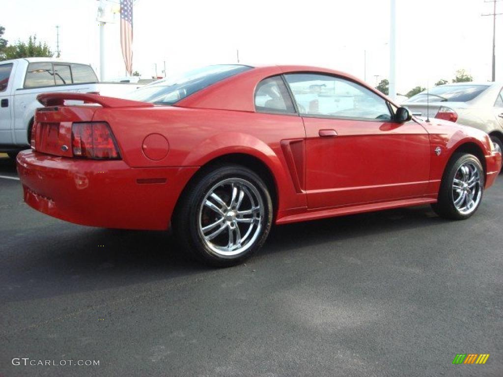 1999 Mustang V6 Coupe - Rio Red / Light Graphite photo #3