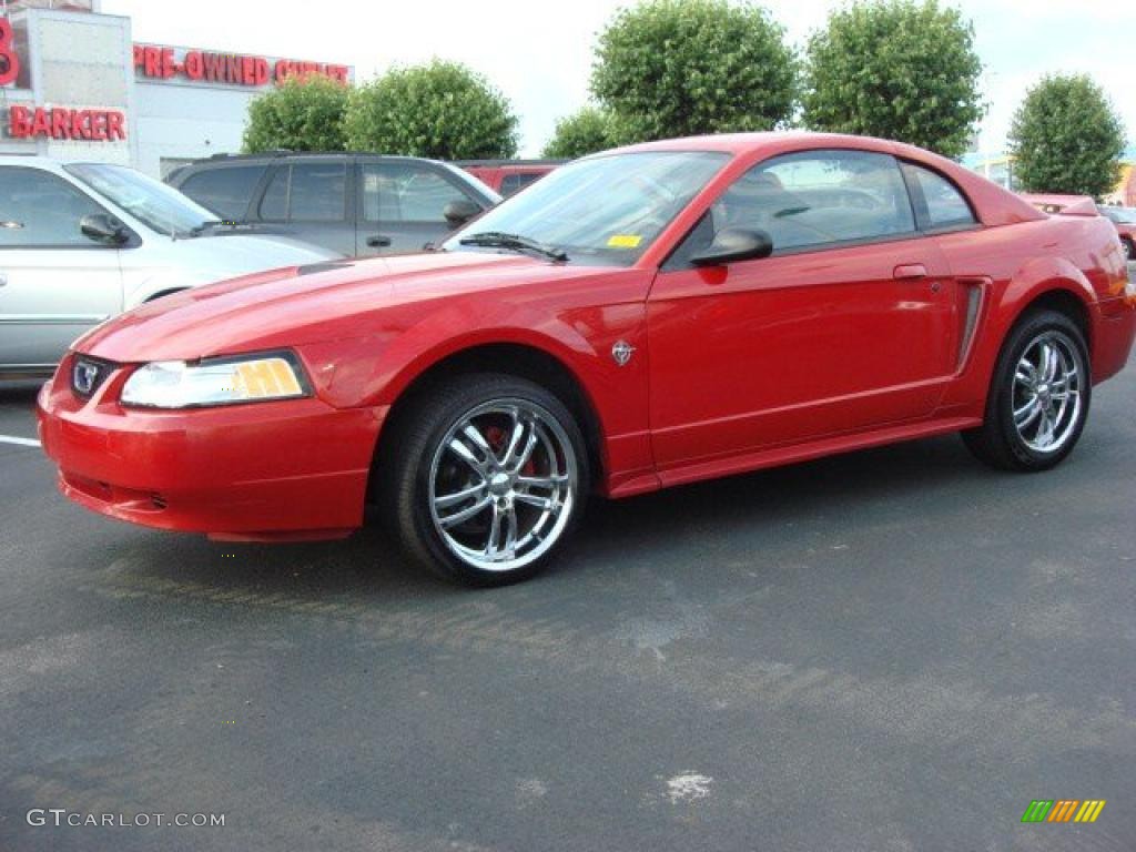 1999 Mustang V6 Coupe - Rio Red / Light Graphite photo #6