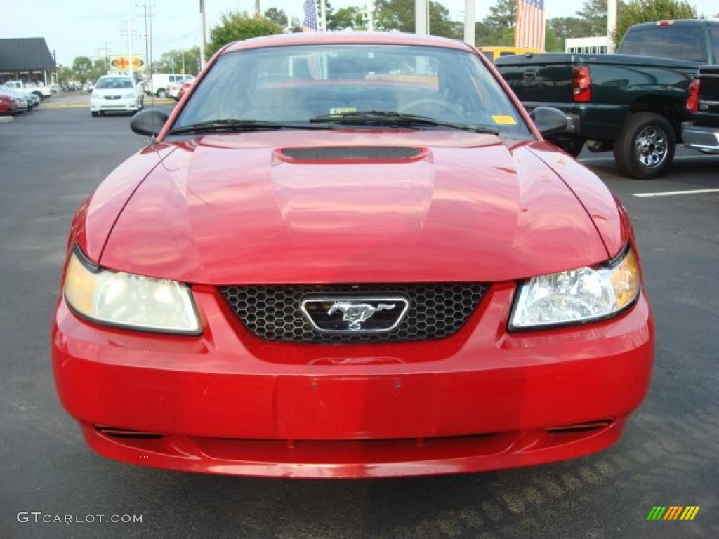 1999 Mustang V6 Coupe - Rio Red / Light Graphite photo #7