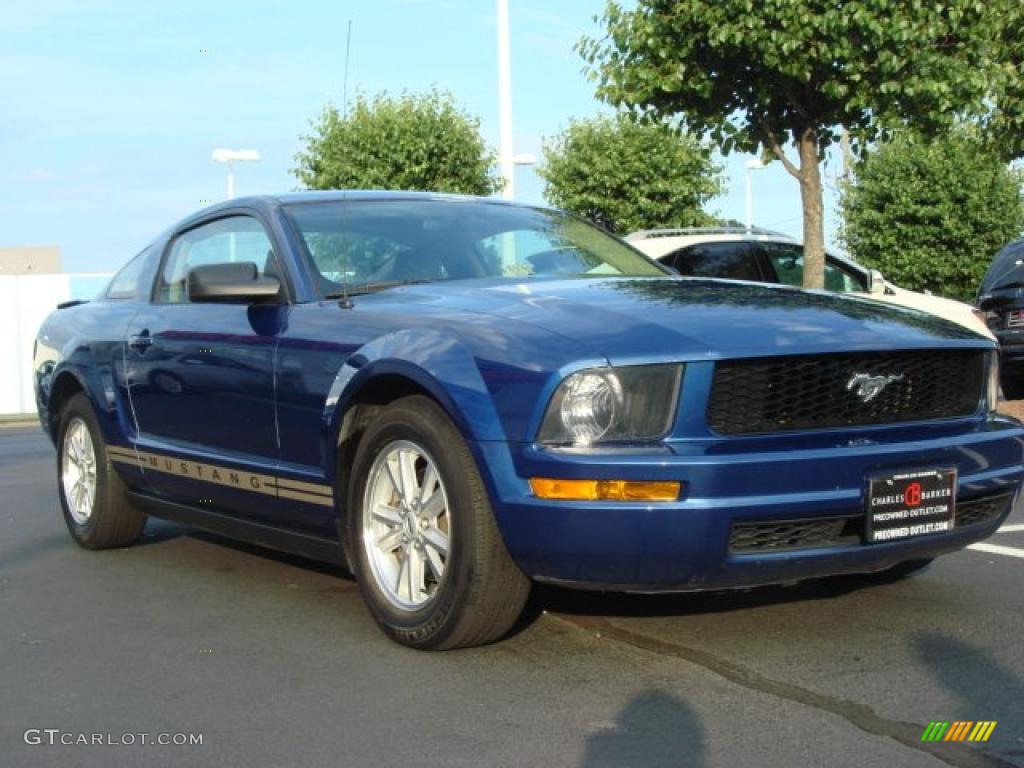 2007 Mustang V6 Premium Coupe - Vista Blue Metallic / Medium Parchment photo #1