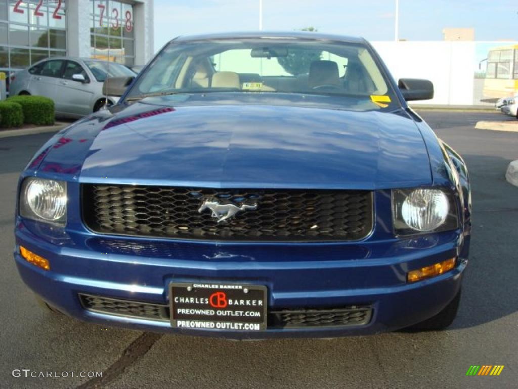 2007 Mustang V6 Premium Coupe - Vista Blue Metallic / Medium Parchment photo #6