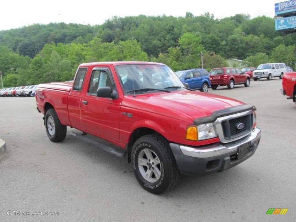 2004 Ranger XLT SST SuperCab 4x4 - Bright Red / Medium Dark Flint photo #5