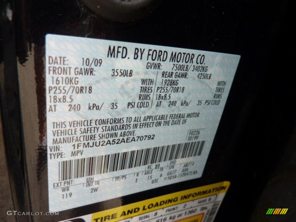 2010 Expedition Color Code UH for Tuxedo Black Photo #49623094