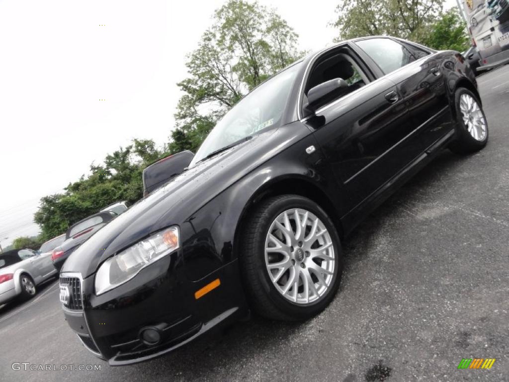 Brilliant Black 2008 Audi A4 2.0T quattro S-Line Sedan Exterior Photo #49627090