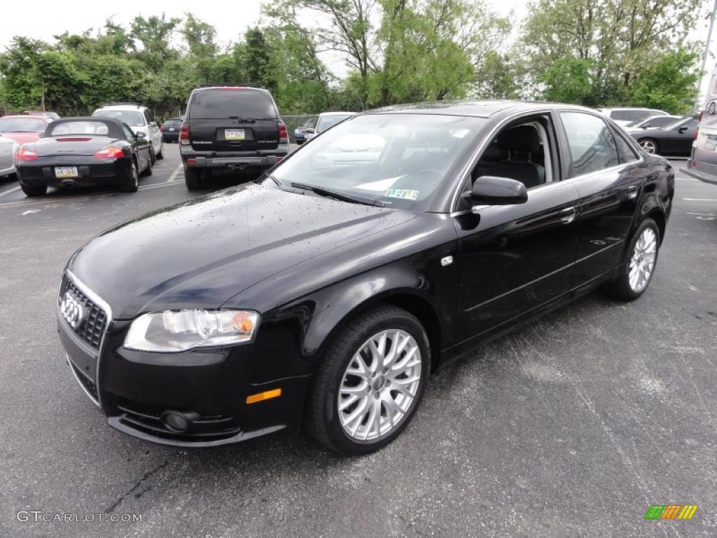 Brilliant Black 2008 Audi A4 2.0T quattro S-Line Sedan Exterior Photo #49627099