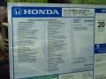 2011 Honda Element EX Window Sticker