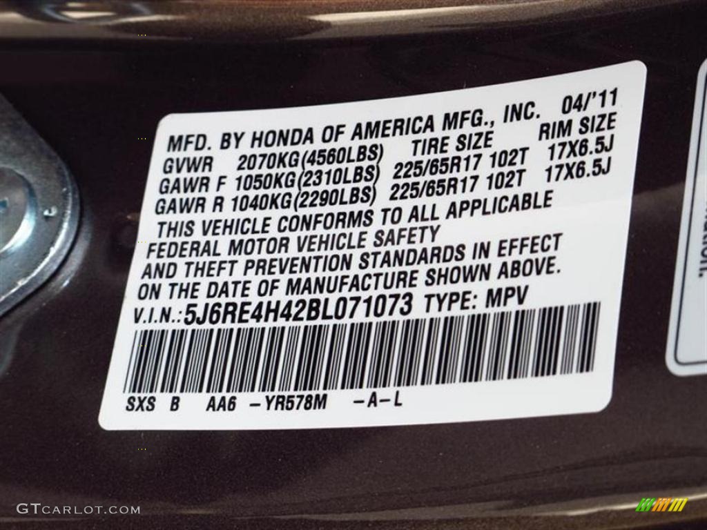 2011 CR-V SE 4WD - Urban Titanium Metallic / Black photo #10