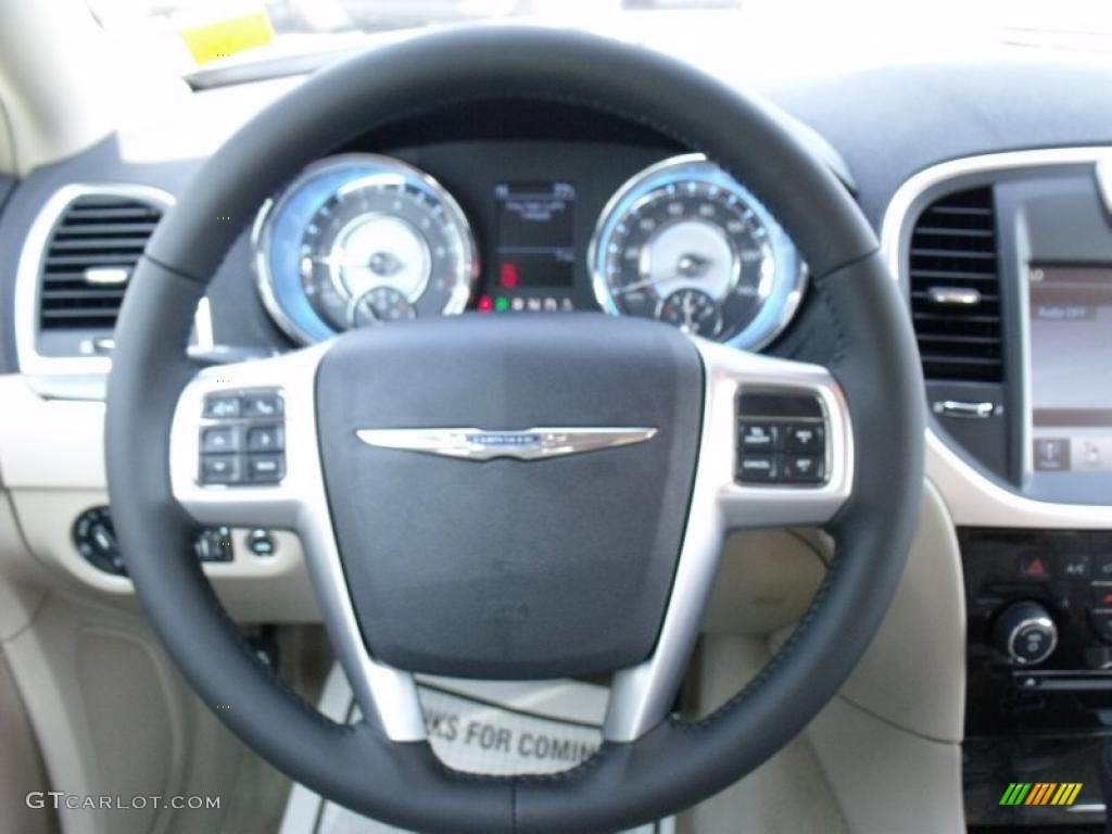 2011 Chrysler 300 Limited Black Steering Wheel Photo #49630460