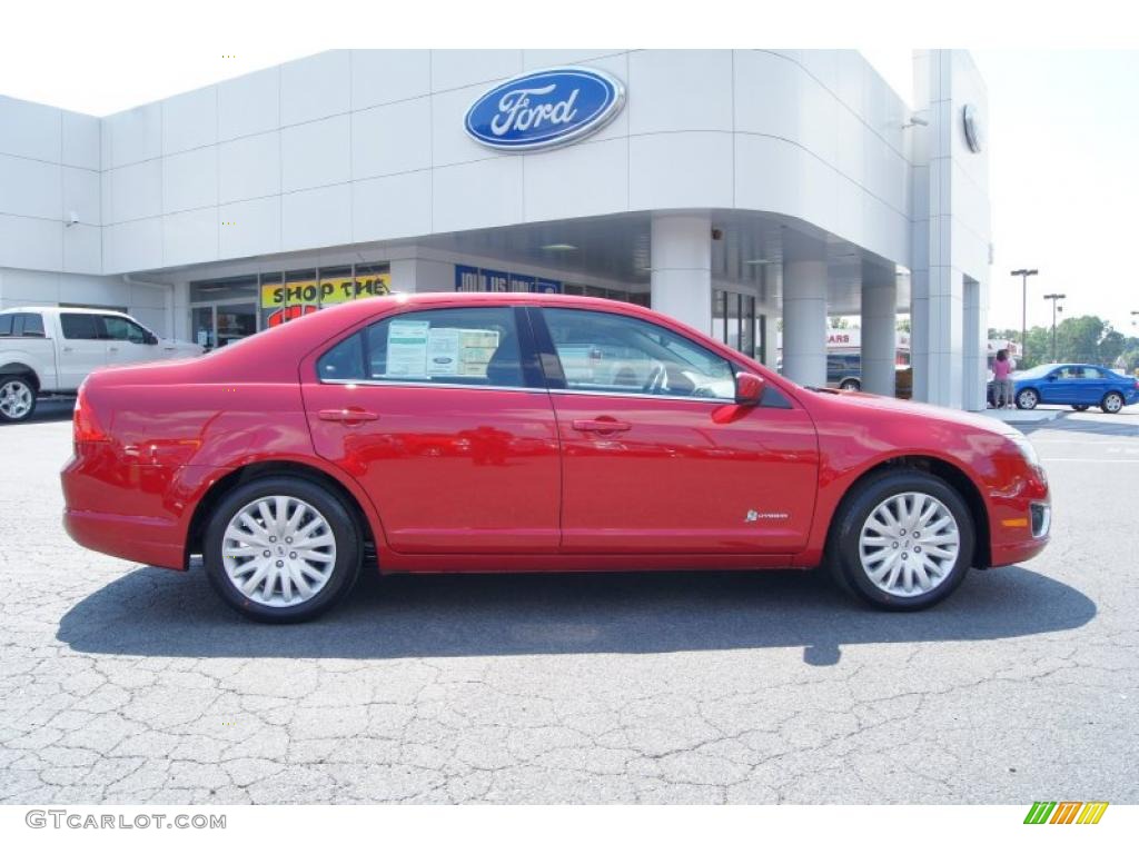 2011 Fusion Hybrid - Red Candy Metallic / Charcoal Black photo #2