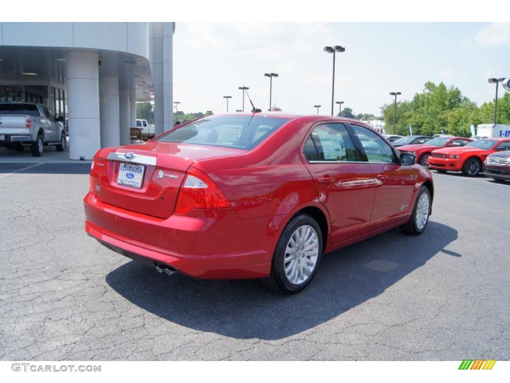 2011 Fusion Hybrid - Red Candy Metallic / Charcoal Black photo #3