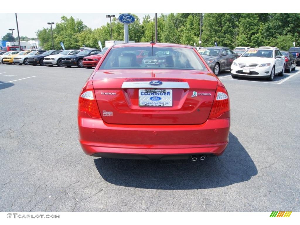 2011 Fusion Hybrid - Red Candy Metallic / Charcoal Black photo #4
