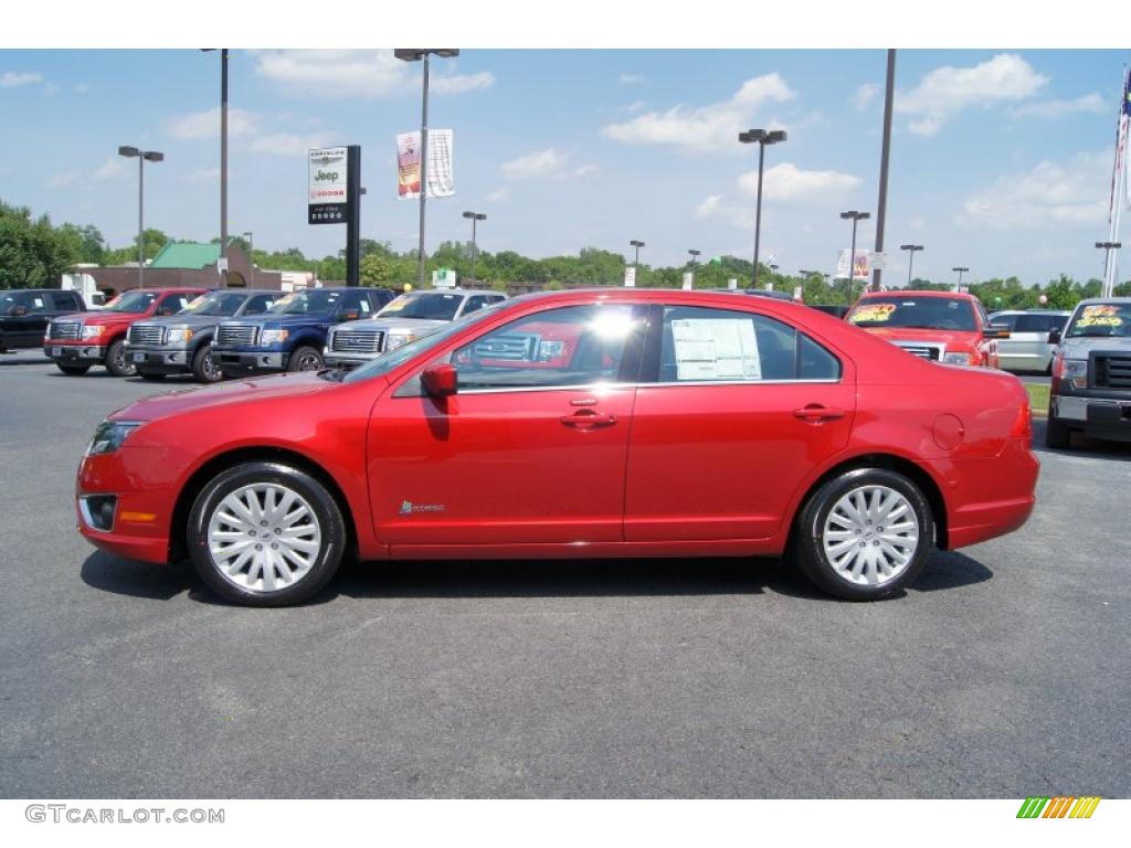2011 Fusion Hybrid - Red Candy Metallic / Charcoal Black photo #5