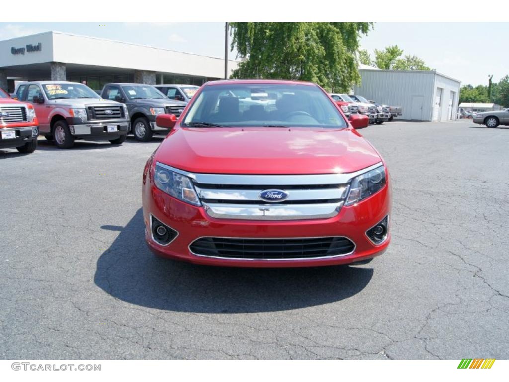 2011 Fusion Hybrid - Red Candy Metallic / Charcoal Black photo #7