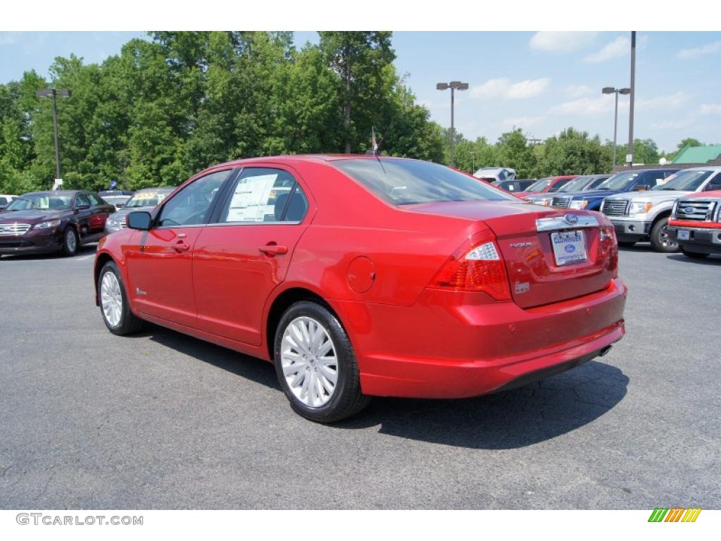 2011 Fusion Hybrid - Red Candy Metallic / Charcoal Black photo #41