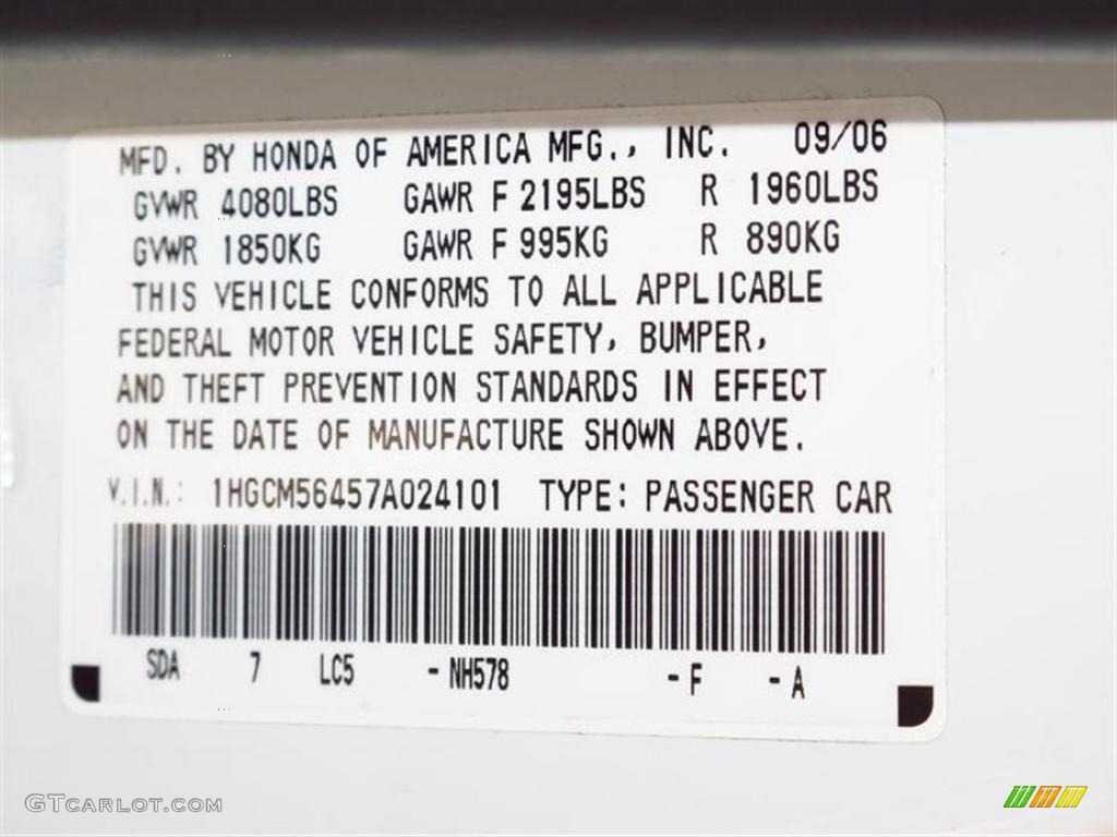 2007 Accord LX Sedan - Taffeta White / Ivory photo #20