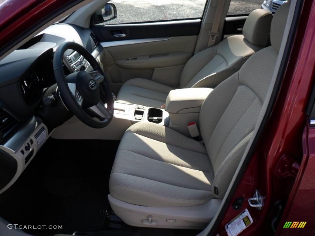 2011 Outback 2.5i Premium Wagon - Ruby Red Pearl / Warm Ivory photo #3