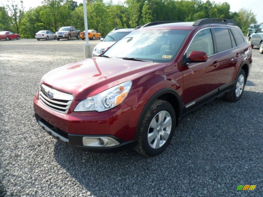 2011 Outback 2.5i Premium Wagon - Ruby Red Pearl / Warm Ivory photo #7