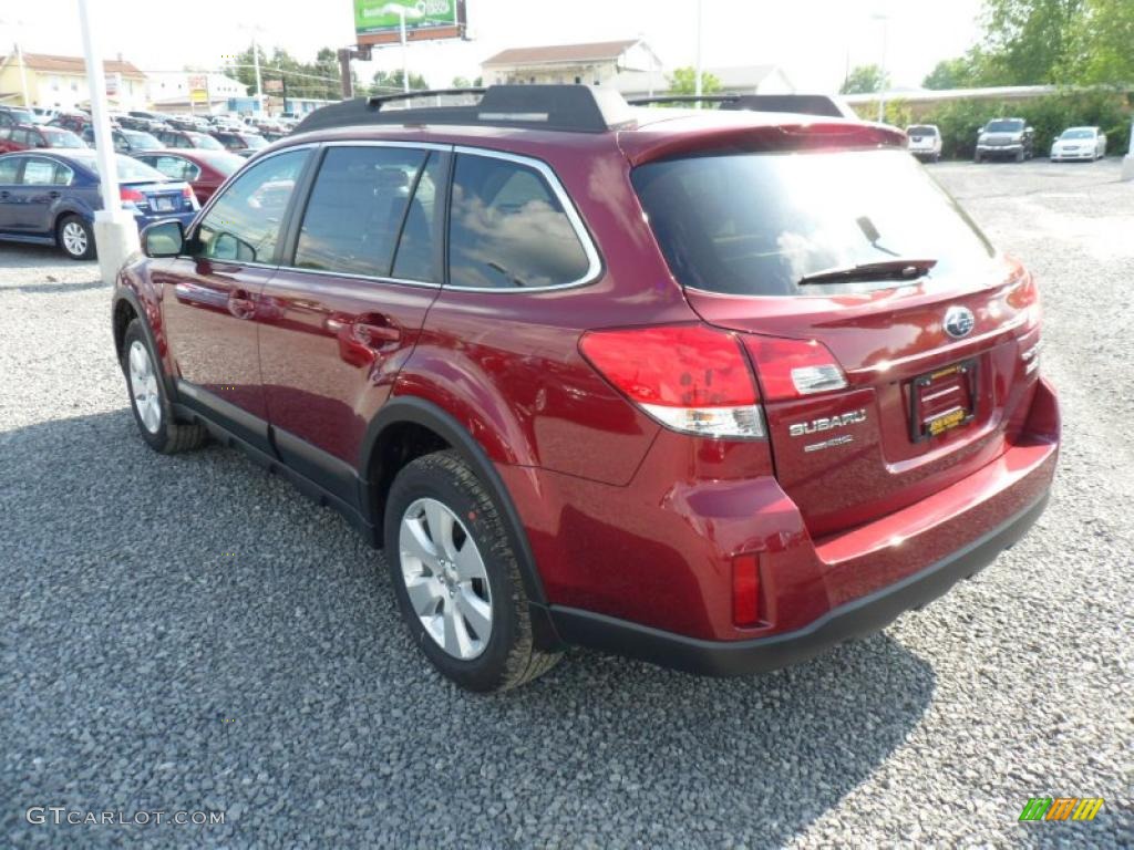 2011 Outback 2.5i Premium Wagon - Ruby Red Pearl / Warm Ivory photo #9