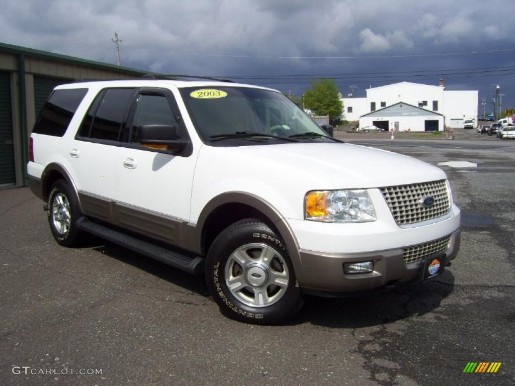 2003 Expedition Eddie Bauer 4x4 - Oxford White / Medium Parchment photo #3