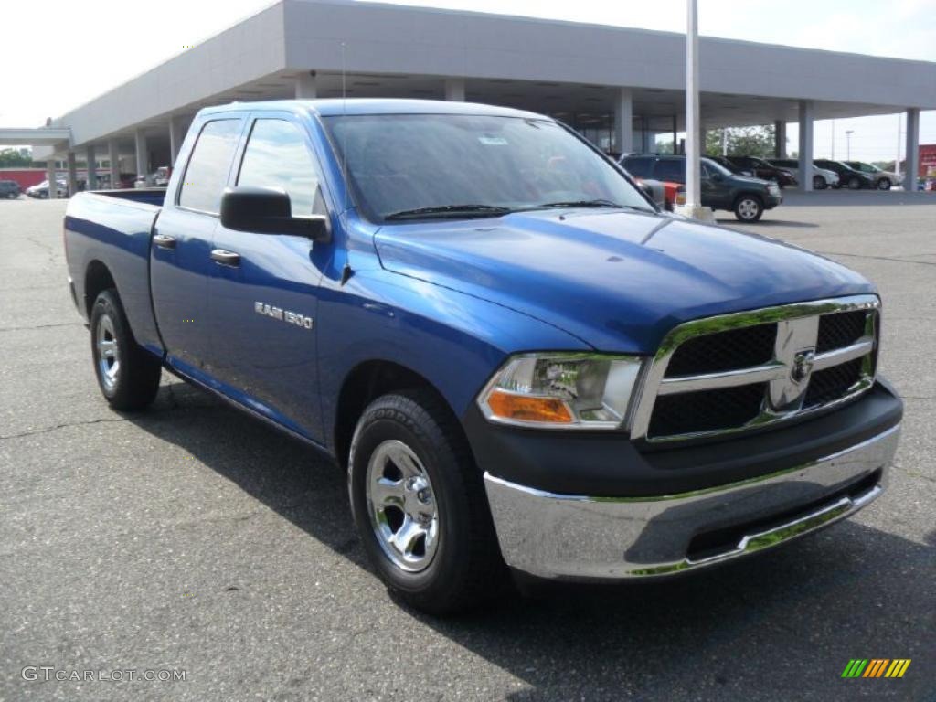 2011 Ram 1500 ST Quad Cab - Deep Water Blue Pearl / Dark Slate Gray/Medium Graystone photo #5