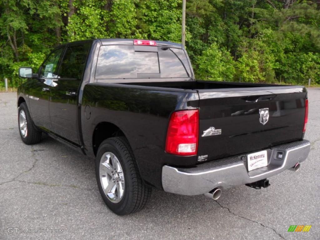 2011 Ram 1500 SLT Crew Cab - Brilliant Black Crystal Pearl / Dark Slate Gray/Medium Graystone photo #2