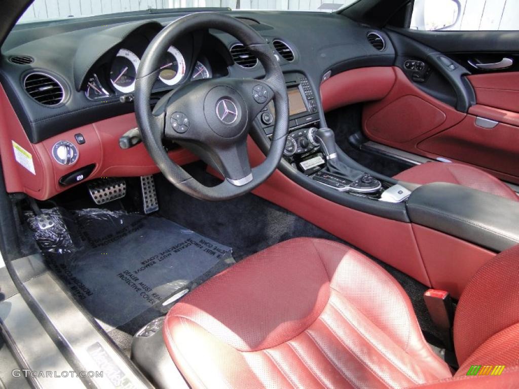 Red Interior 2009 Mercedes-Benz SL 550 Silver Arrow Edition Roadster Photo #49652238