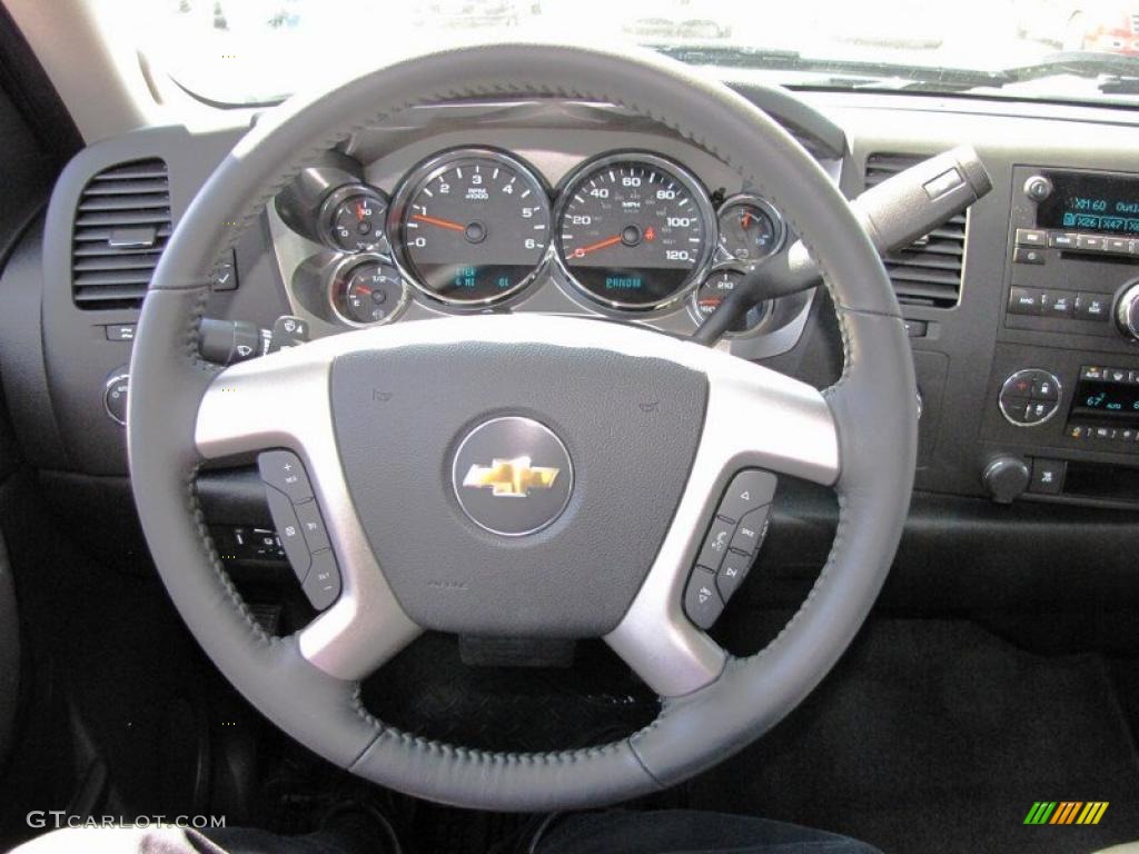 2011 Chevrolet Silverado 1500 LT Extended Cab 4x4 Ebony Steering Wheel Photo #49653926