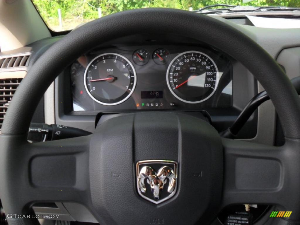 2011 Ram 1500 ST Crew Cab 4x4 - Brilliant Black Crystal Pearl / Dark Slate Gray/Medium Graystone photo #12