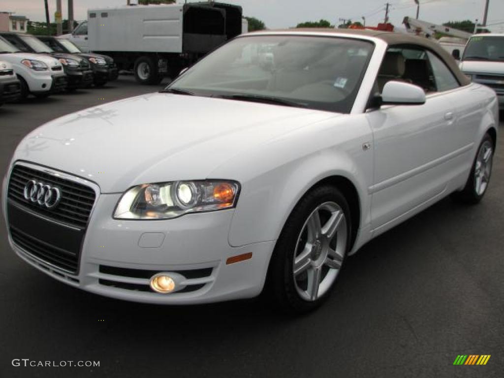 2008 A4 2.0T Cabriolet - Ibis White / Beige photo #5