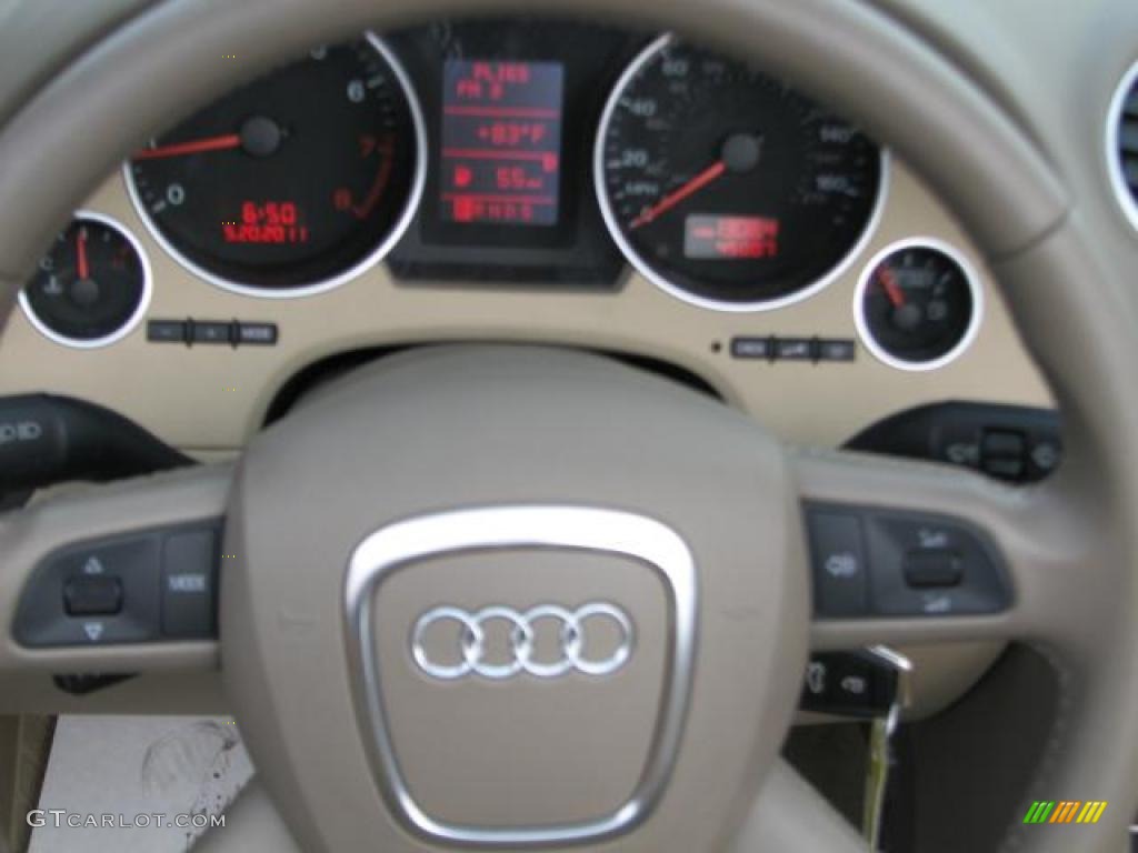 2008 A4 2.0T Cabriolet - Ibis White / Beige photo #19