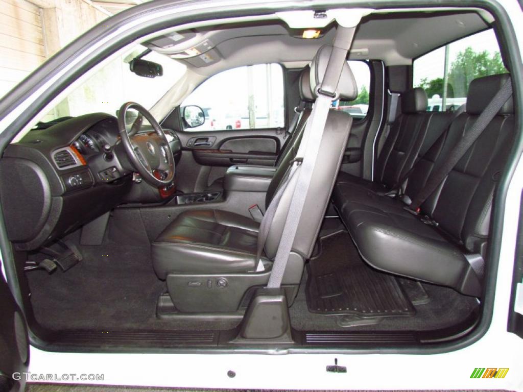 Ebony Interior 2008 Chevrolet Silverado 1500 LTZ Extended Cab Photo #49656324
