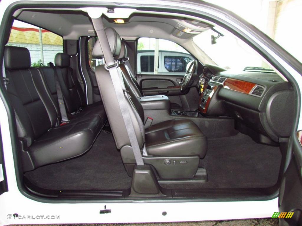 Ebony Interior 2008 Chevrolet Silverado 1500 LTZ Extended Cab Photo #49656339