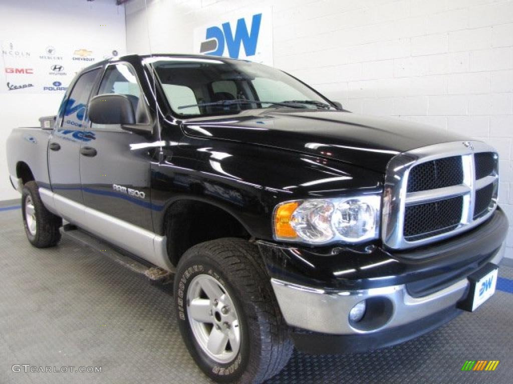 2003 Ram 1500 SLT Quad Cab 4x4 - Black / Dark Slate Gray photo #1