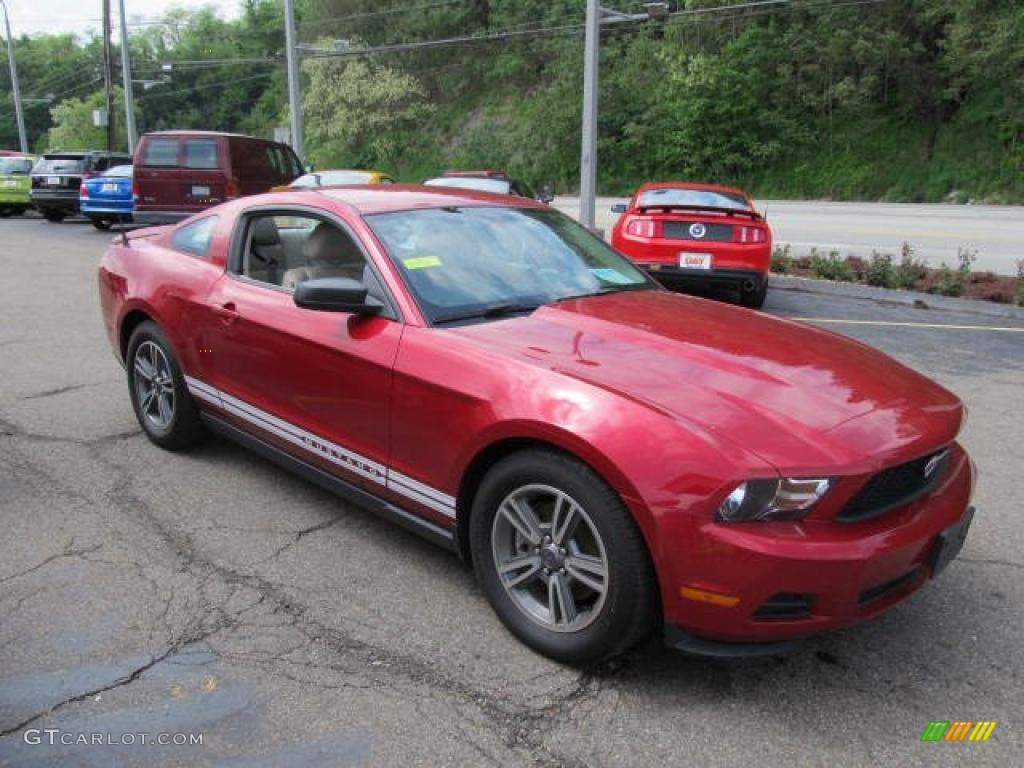 2011 Mustang V6 Premium Coupe - Red Candy Metallic / Stone photo #5