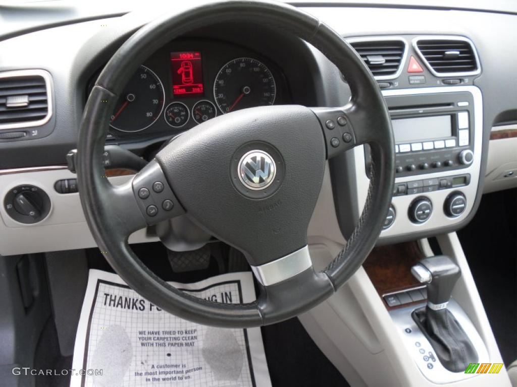 2008 Volkswagen Eos Lux Moonrock Gray Steering Wheel Photo #49660948