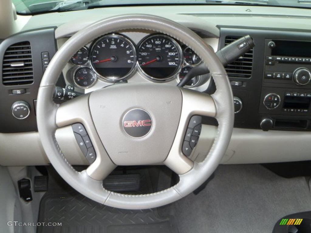 2007 GMC Sierra 1500 Z71 Extended Cab 4x4 Dark Titanium/Light Titanium Steering Wheel Photo #49662850