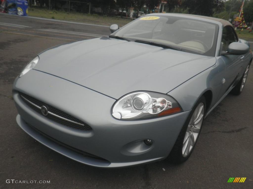 2007 XK XK8 Convertible - Frost Blue Metallic / Caramel photo #1