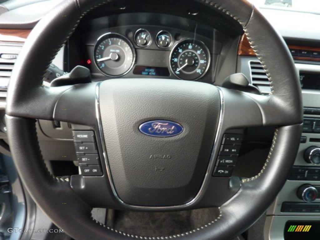 2010 Ford Flex SEL EcoBoost AWD Charcoal Black Steering Wheel Photo #49668327