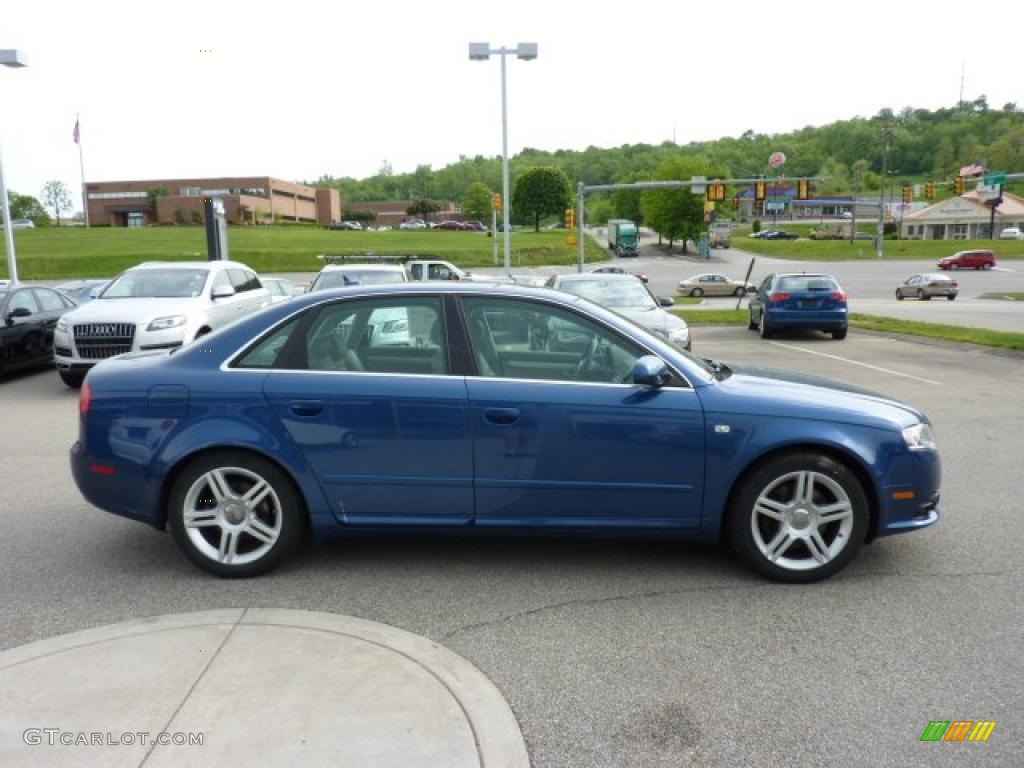 2008 A4 2.0T quattro S-Line Sedan - Ocean Blue Pearl Effect / Light Gray photo #6