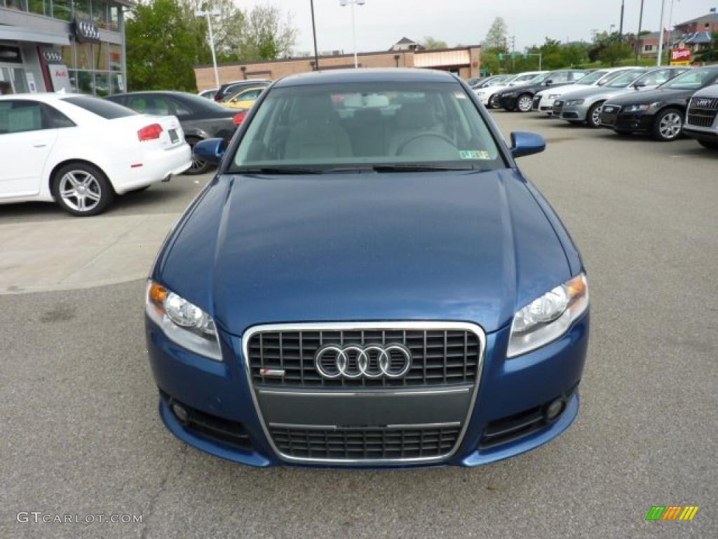 2008 A4 2.0T quattro S-Line Sedan - Ocean Blue Pearl Effect / Light Gray photo #8